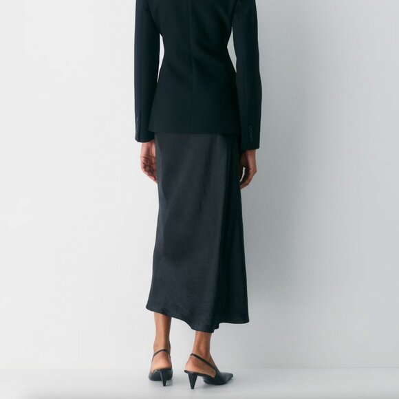 Aritzia Babaton Slip Satin Maxi Skirt Black Size 00 - Picture 3 of 12